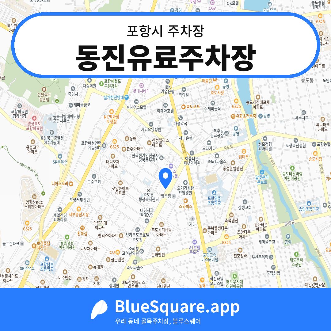 동진유료주차장 위치 지도 — 경북 포항시 | 블루스퀘어 주차
