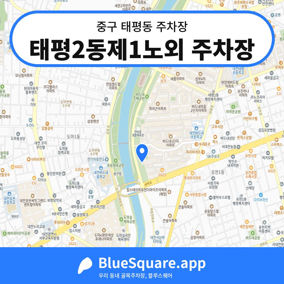 태평2동제1노외 주차장 위치 지도 — 대전 중구 태평동 | 블루스퀘어 주차