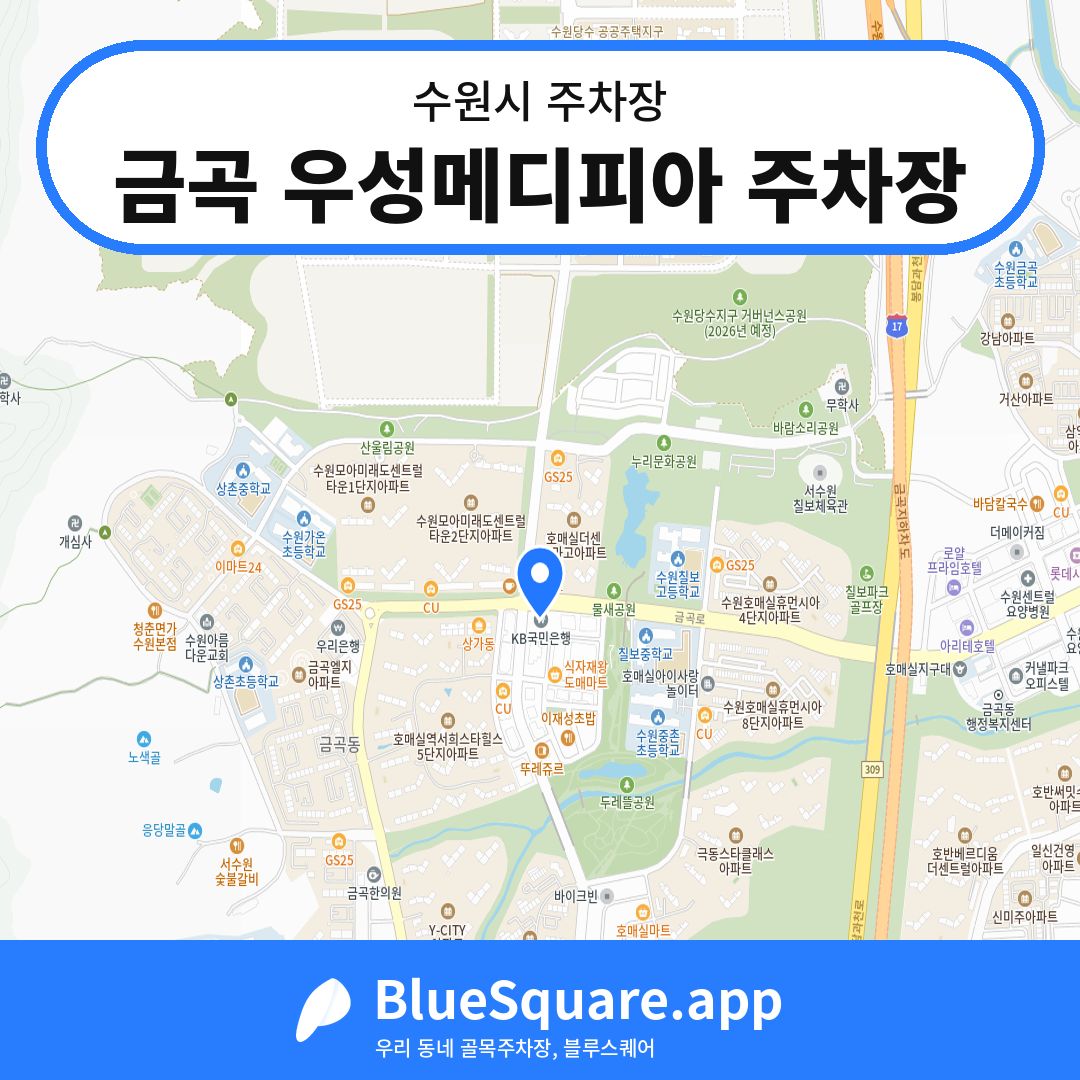 금곡 우성메디피아 주차장 위치 지도 — 경기 수원시 | 블루스퀘어 주차