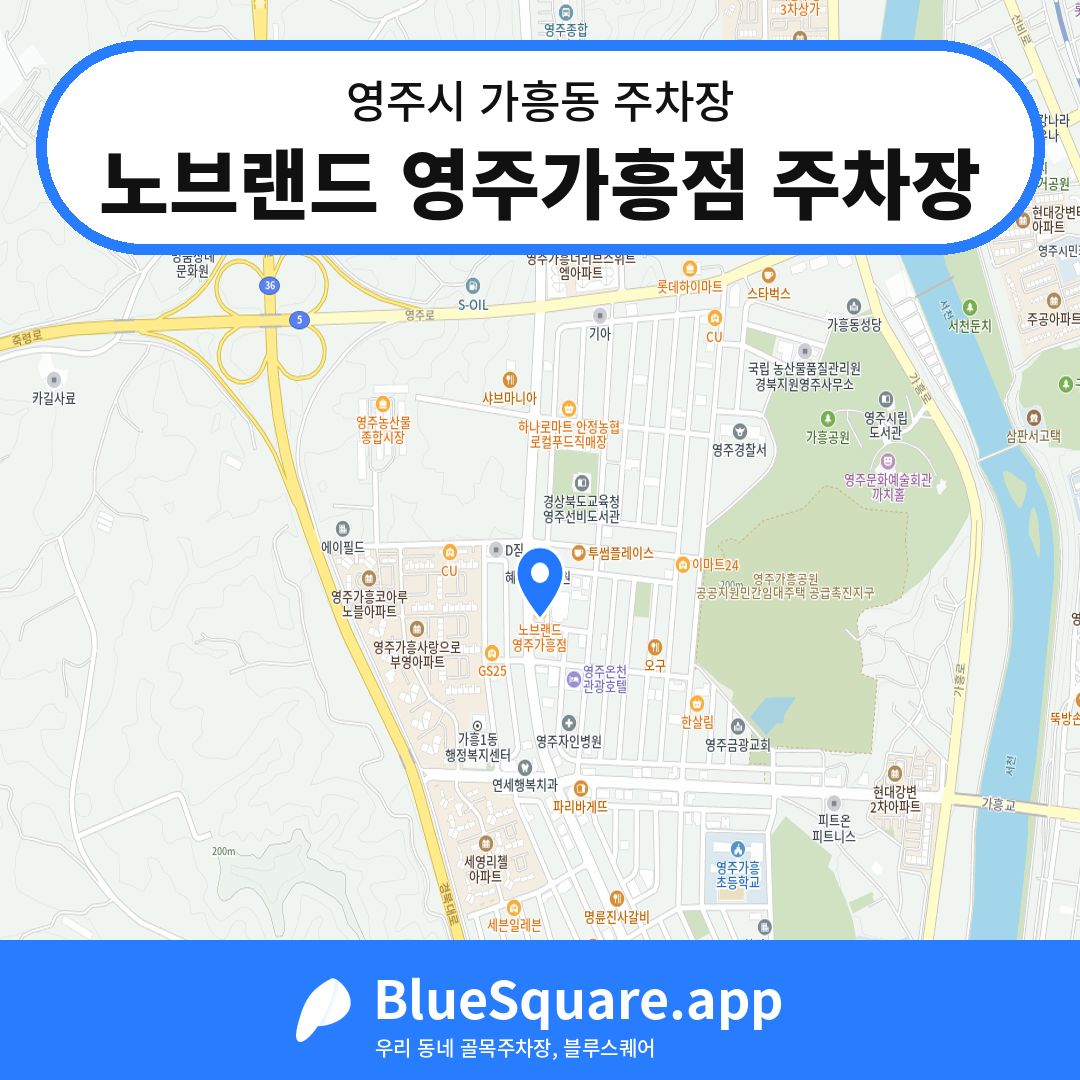 노브랜드 영주가흥점 주차장 위치 지도 — 경북 영주시 가흥동 | 블루스퀘어 주차