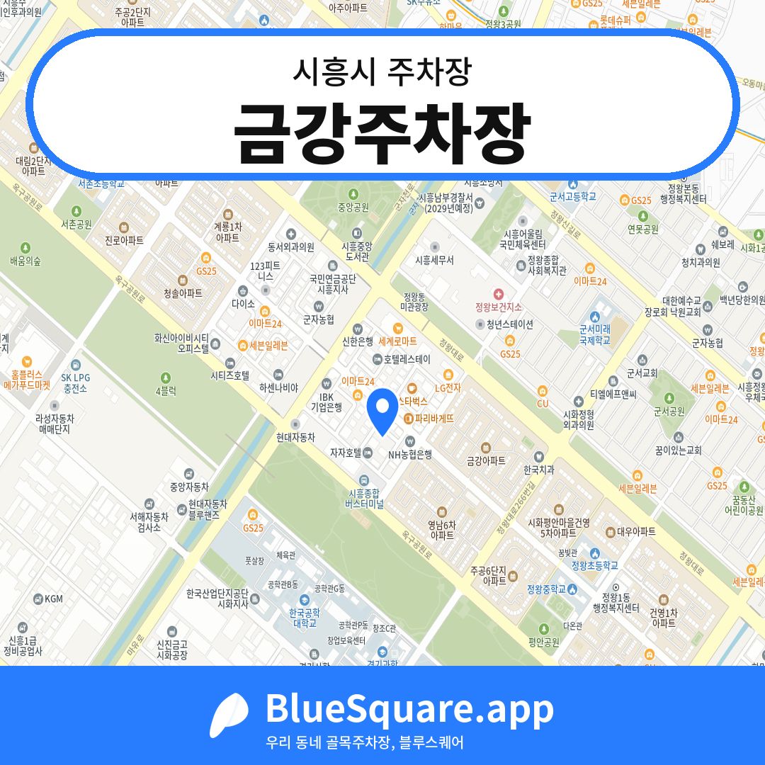 금강주차장 위치 지도 — 경기 시흥시 | 블루스퀘어 주차
