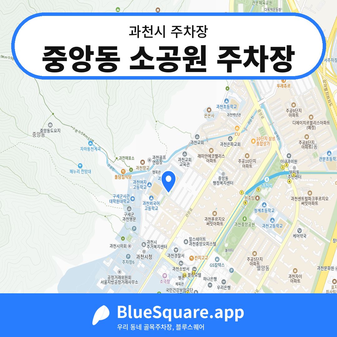 중앙동 소공원 주차장 위치 지도 — 경기 과천시 | 블루스퀘어 주차