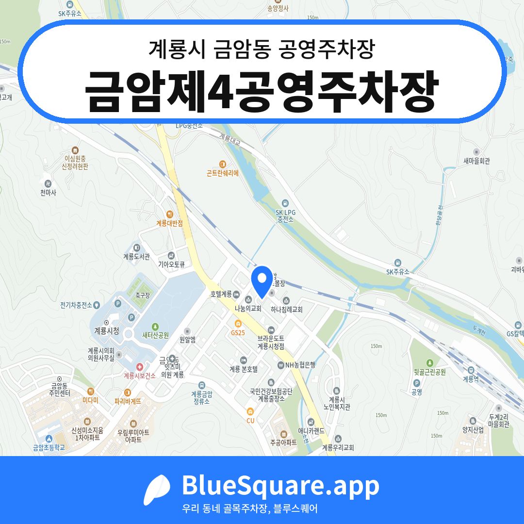 금암제4공영주차장 위치 지도 — 충남 계룡시 금암동 | 블루스퀘어 주차