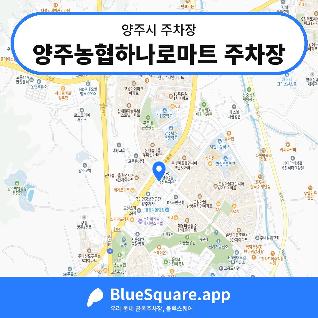 양주농협하나로마트 주차장 위치 지도 — 경기 양주시 | 블루스퀘어 주차