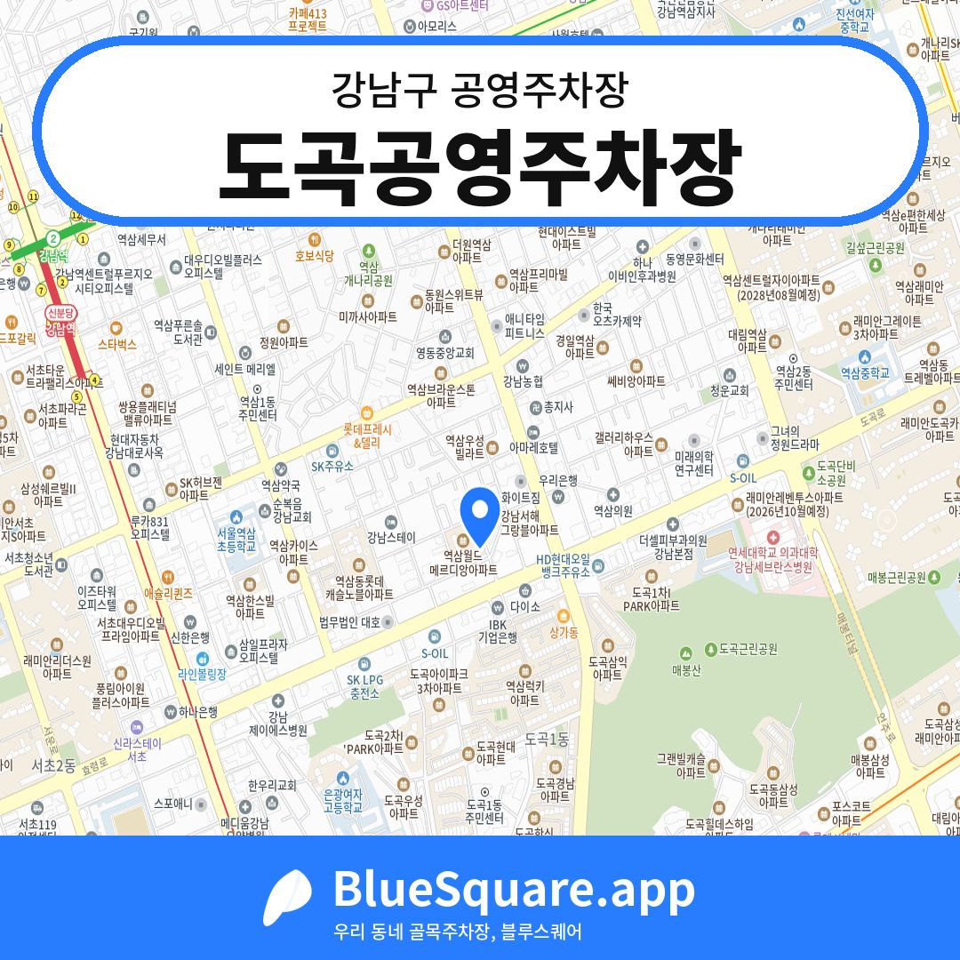 도곡공영주차장 위치 지도 — 서울 강남구 | 블루스퀘어 주차