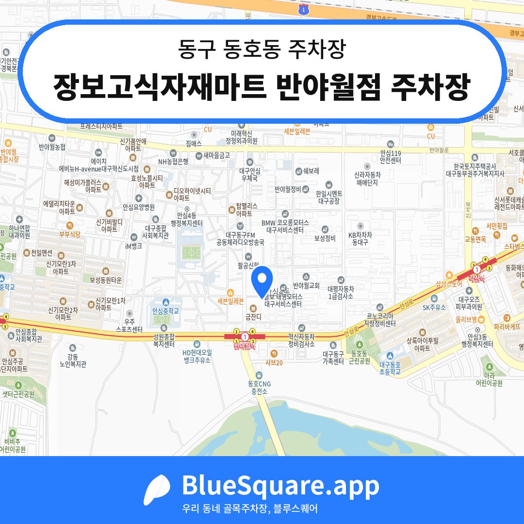 장보고식자재마트 반야월점 주차장 위치 지도 — 대구 동구 동호동 | 블루스퀘어 주차