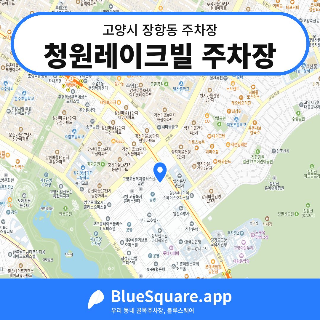 청원레이크빌 주차장 위치 지도 — 경기 고양시 장항동 | 블루스퀘어 주차