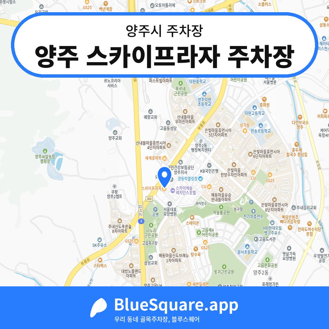양주 스카이프라자 주차장 위치 지도 — 경기 양주시 | 블루스퀘어 주차