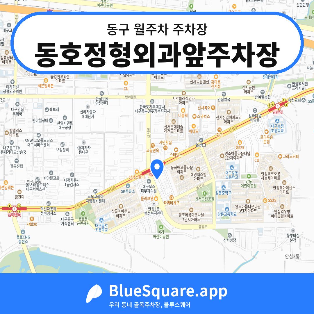 동호정형외과앞주차장 위치 지도 — 대구 동구 | 블루스퀘어 주차