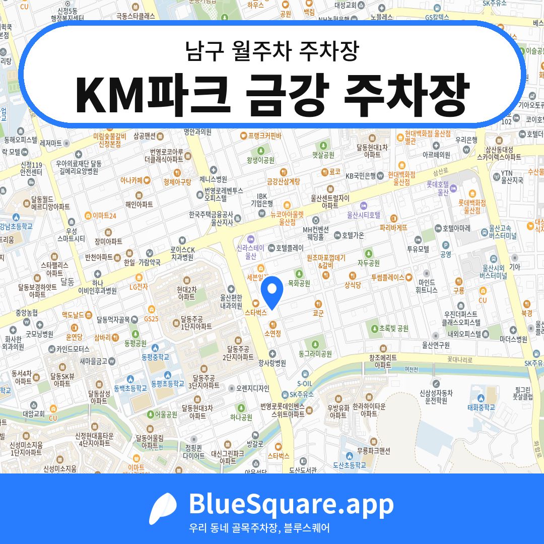 KM파크 금강 주차장 위치 지도 — 울산 남구 | 블루스퀘어 주차