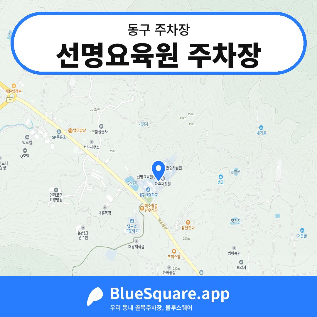 선명요육원 주차장 위치 지도 — 대구 동구 | 블루스퀘어 주차