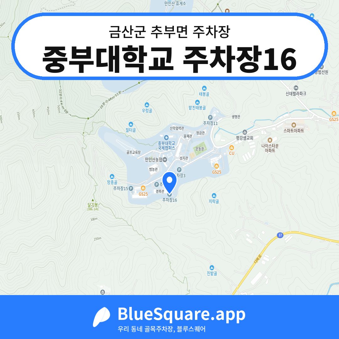 중부대학교 주차장16 위치 지도 — 충남 금산군 추부면 | 블루스퀘어 주차