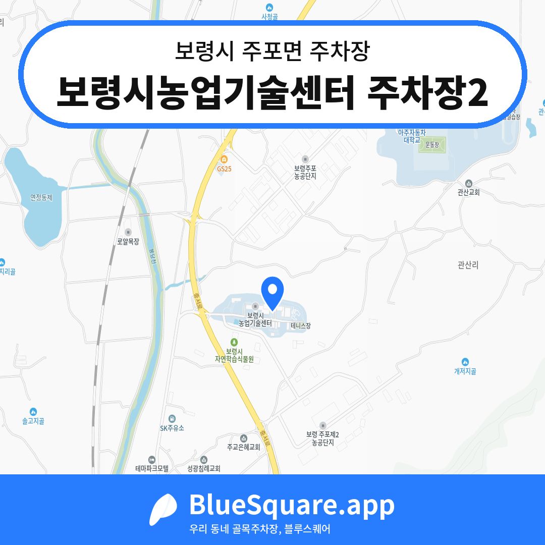보령시농업기술센터 주차장2 위치 지도 — 충남 보령시 주포면 | 블루스퀘어 주차