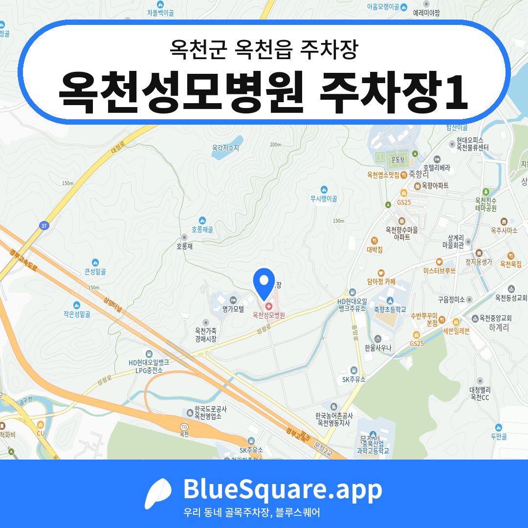 옥천성모병원 주차장1 위치 지도 — 충북 옥천군 옥천읍 | 블루스퀘어 주차