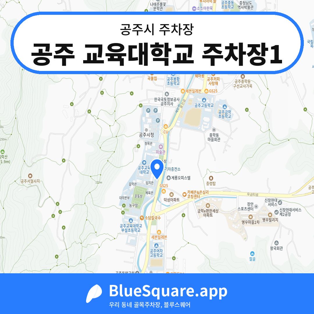공주 교육대학교 주차장1 위치 지도 — 충남 공주시 | 블루스퀘어 주차