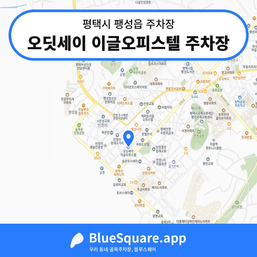 오딧세이 이글오피스텔 주차장 위치 지도 — 경기 평택시 팽성읍 | 블루스퀘어 주차