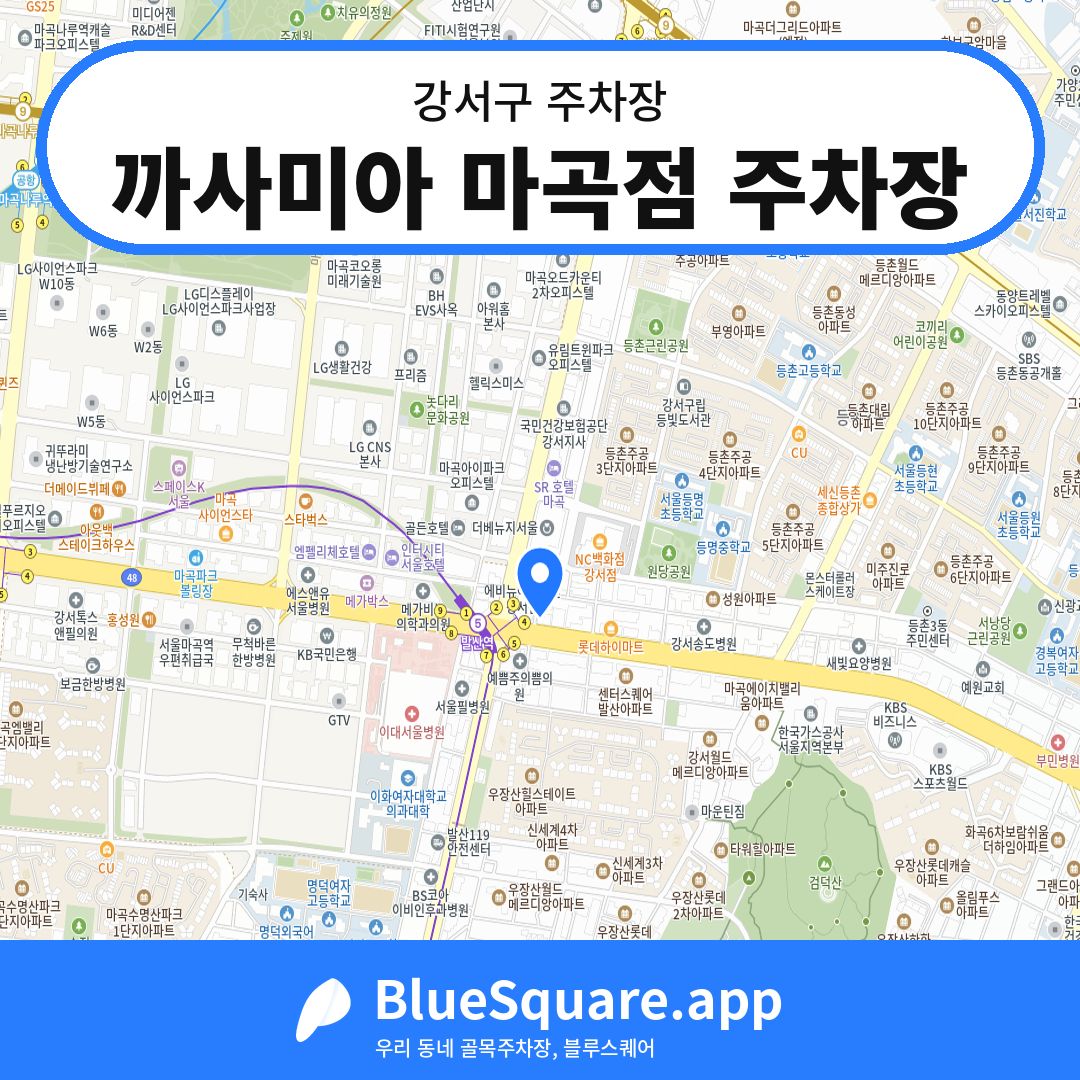 까사미아 마곡점 주차장 위치 지도 — 서울 강서구 | 블루스퀘어 주차