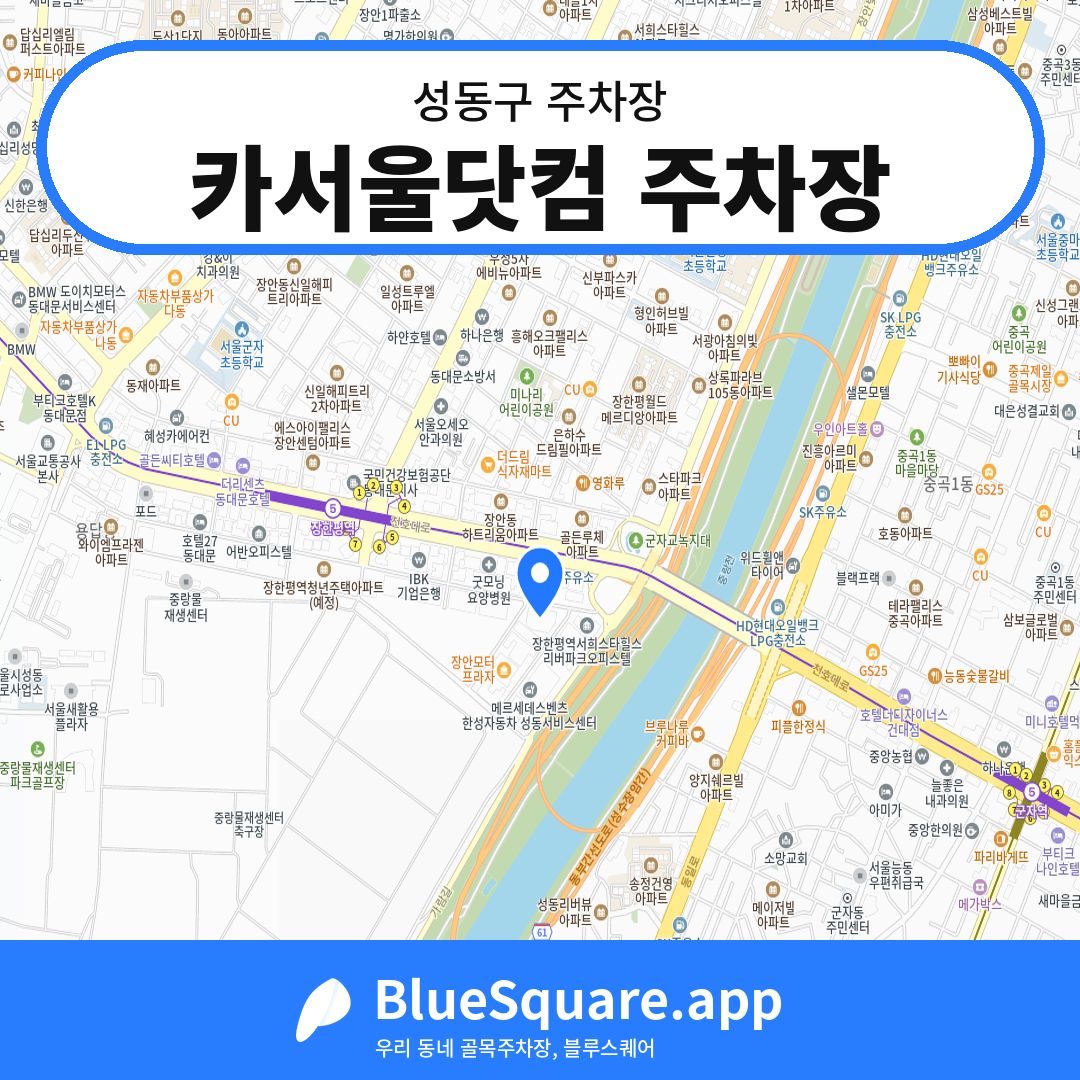 카서울닷컴 주차장 위치 지도 — 서울 성동구 | 블루스퀘어 주차