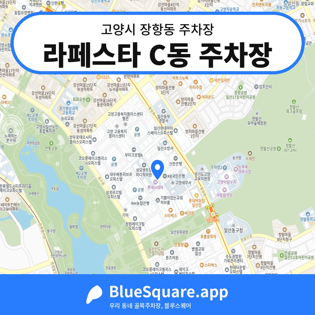 라페스타 C동 주차장 위치 지도 — 경기 고양시 장항동 | 블루스퀘어 주차