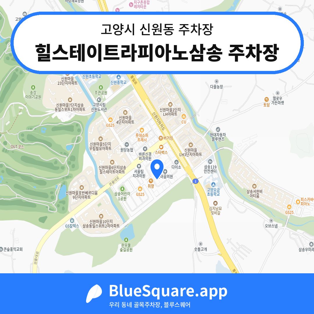 힐스테이트라피아노삼송 주차장 위치 지도 — 경기 고양시 신원동 | 블루스퀘어 주차