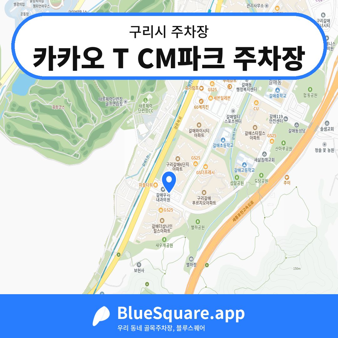 카카오 T CM파크 주차장 위치 지도 — 경기 구리시 | 블루스퀘어 주차