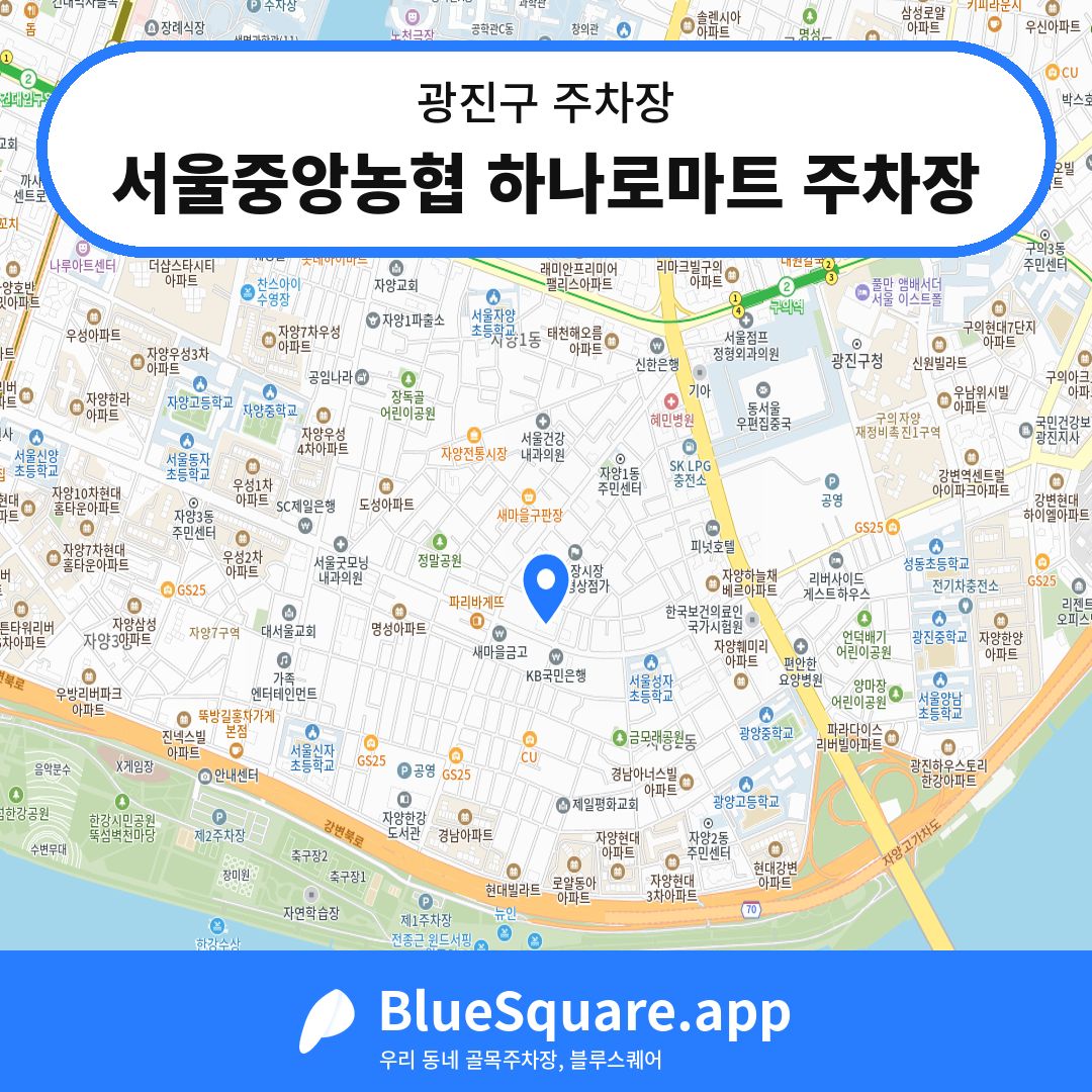 서울중앙농협 하나로마트 주차장 위치 지도 — 서울 광진구 | 블루스퀘어 주차