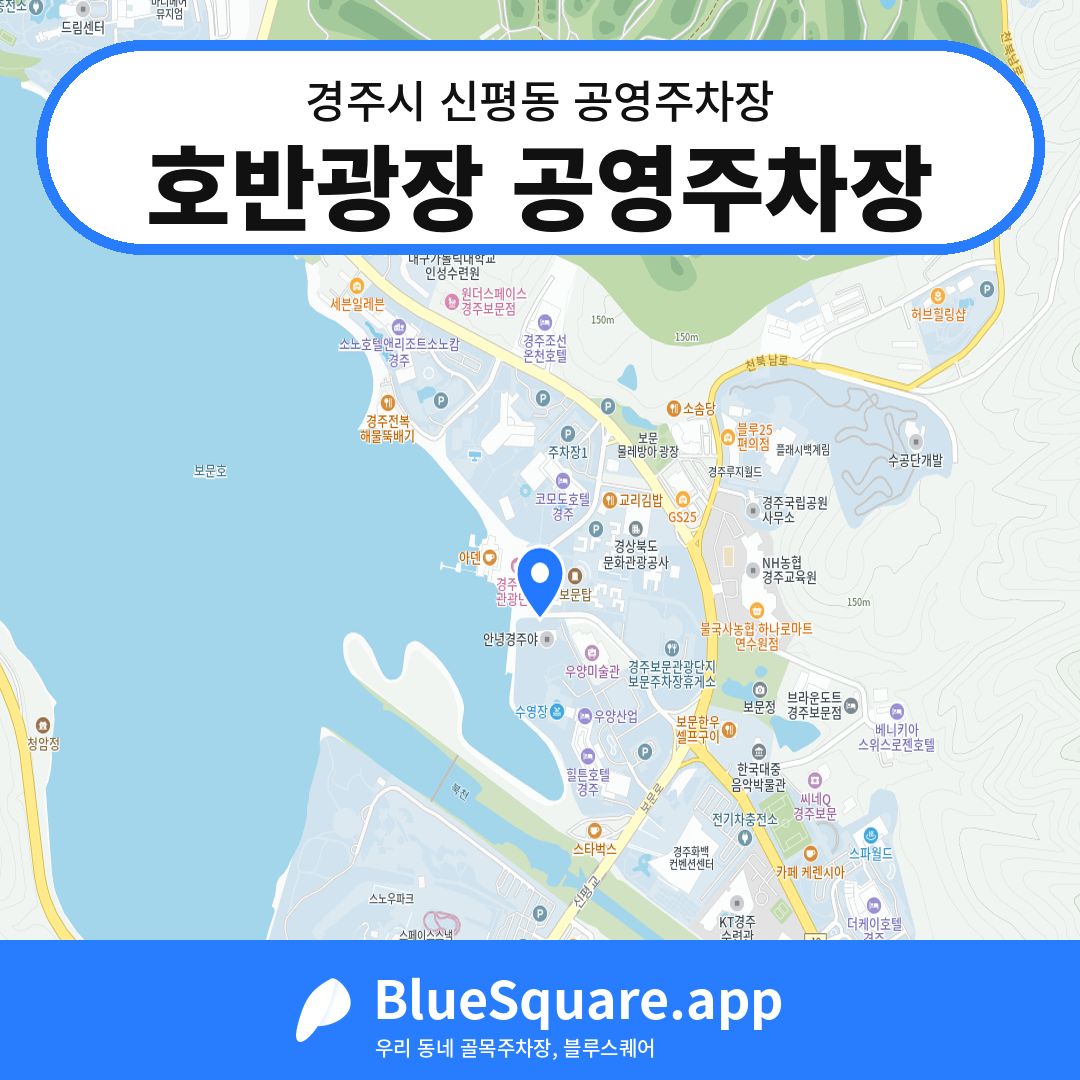 호반광장 공영주차장 위치 지도 — 경북 경주시 신평동 | 블루스퀘어 주차
