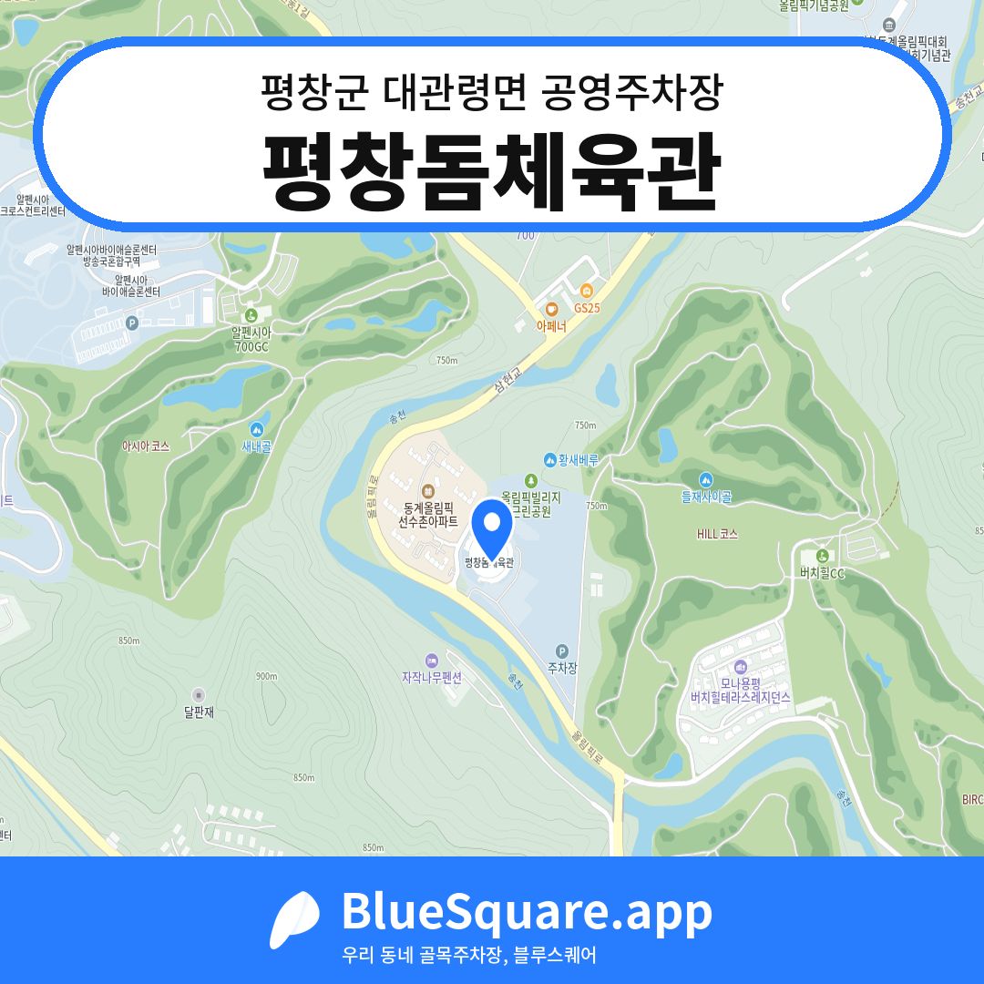 평창돔체육관 위치 지도 — 강원 평창군 대관령면 | 블루스퀘어 주차