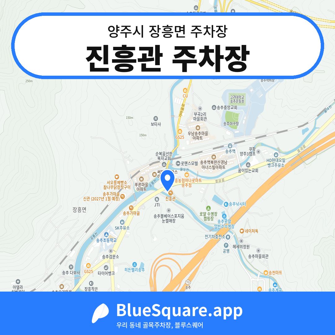 진흥관 주차장 위치 지도 — 경기 양주시 장흥면 | 블루스퀘어 주차
