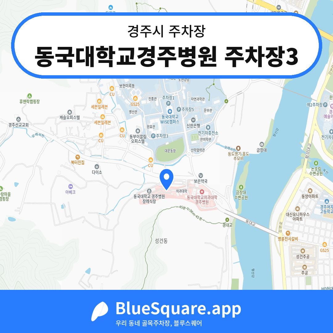 동국대학교경주병원 주차장3 위치 지도 — 경북 경주시 | 블루스퀘어 주차