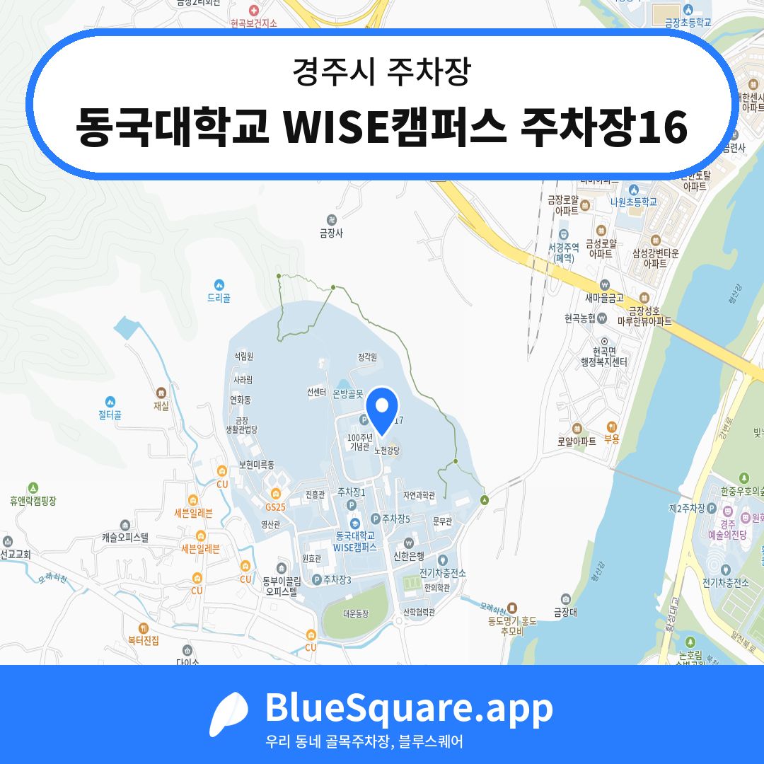 동국대학교 WISE캠퍼스 주차장16 위치 지도 — 경북 경주시 | 블루스퀘어 주차