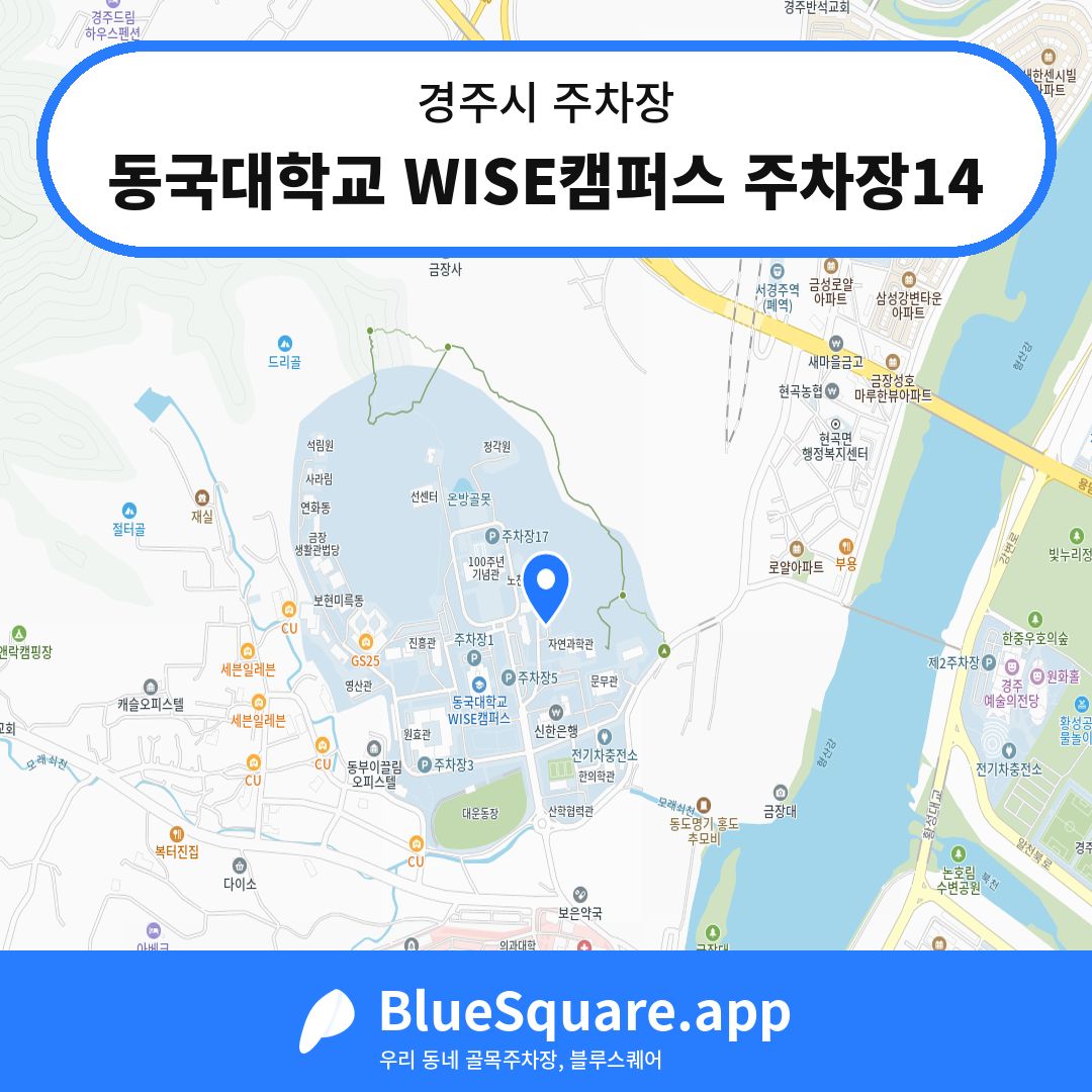 동국대학교 WISE캠퍼스 주차장14 위치 지도 — 경북 경주시 | 블루스퀘어 주차