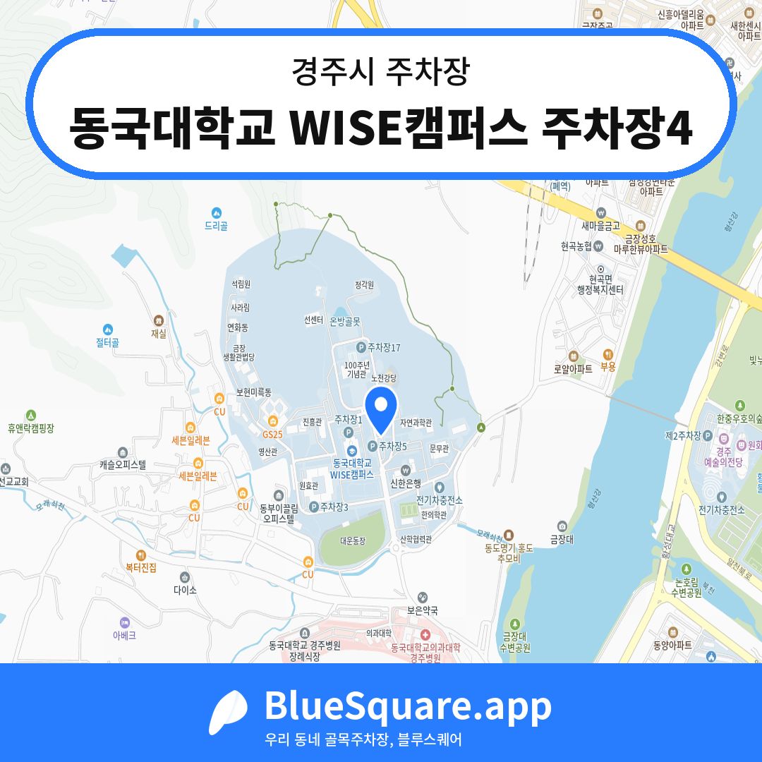 동국대학교 WISE캠퍼스 주차장4 위치 지도 — 경북 경주시 | 블루스퀘어 주차