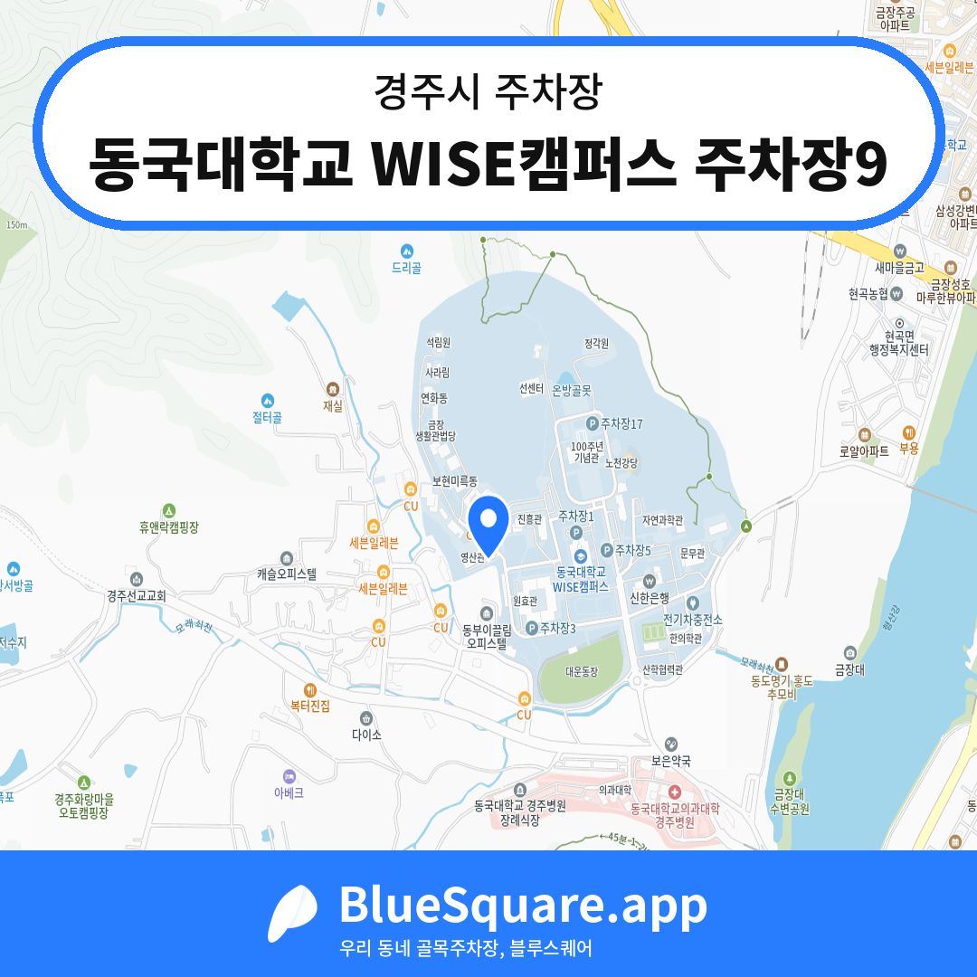 동국대학교 WISE캠퍼스 주차장9 위치 지도 — 경북 경주시 | 블루스퀘어 주차