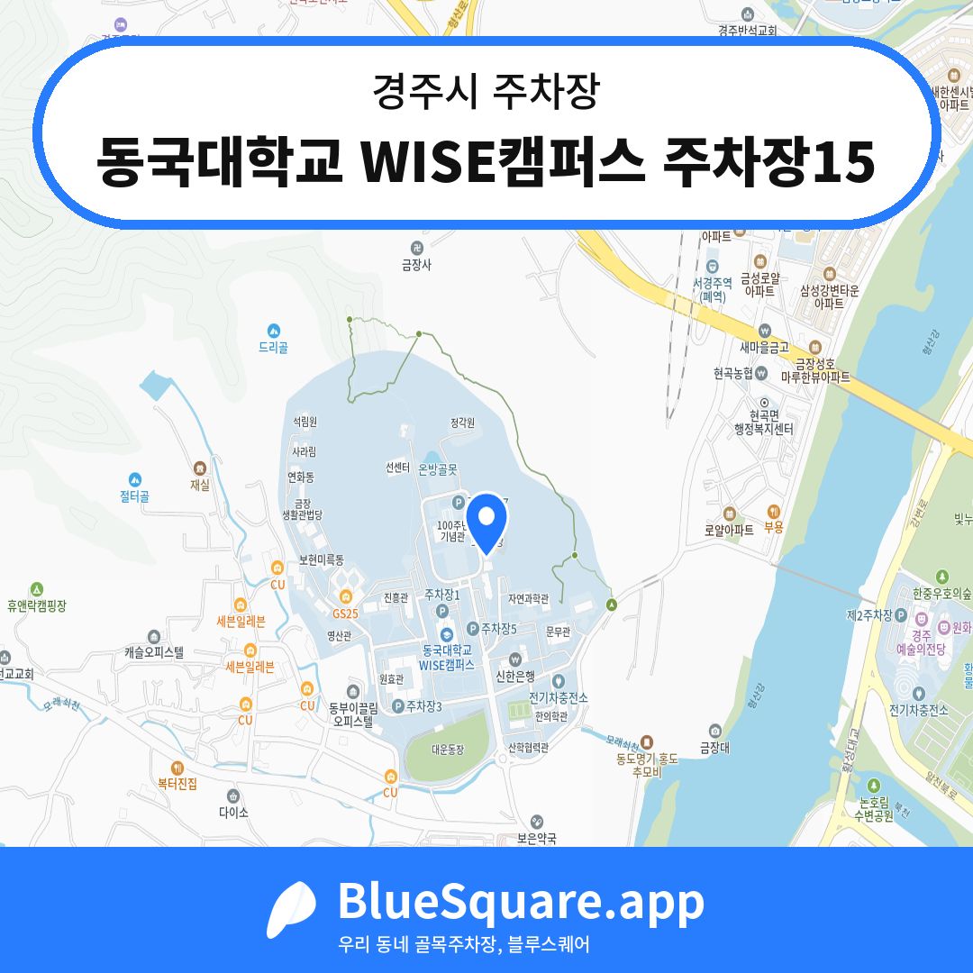 동국대학교 WISE캠퍼스 주차장15 위치 지도 — 경북 경주시 | 블루스퀘어 주차