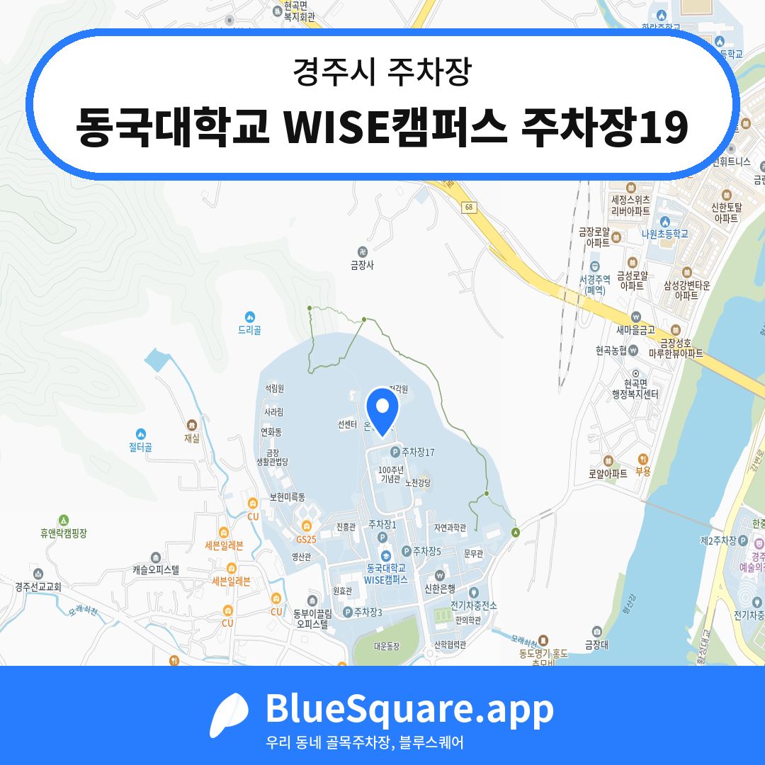 동국대학교 WISE캠퍼스 주차장19 위치 지도 — 경북 경주시 | 블루스퀘어 주차