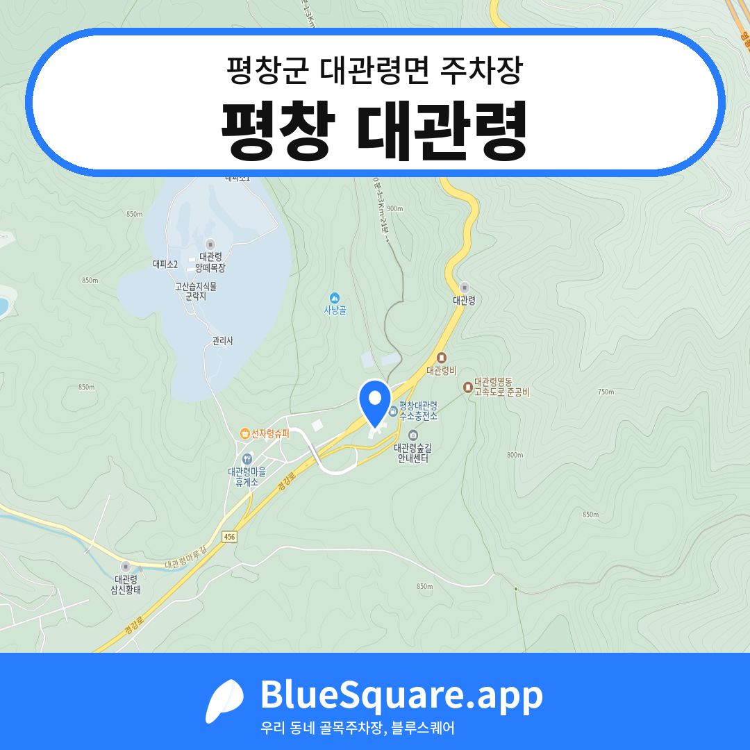평창 대관령 위치 지도 — 강원 평창군 대관령면 | 블루스퀘어 주차