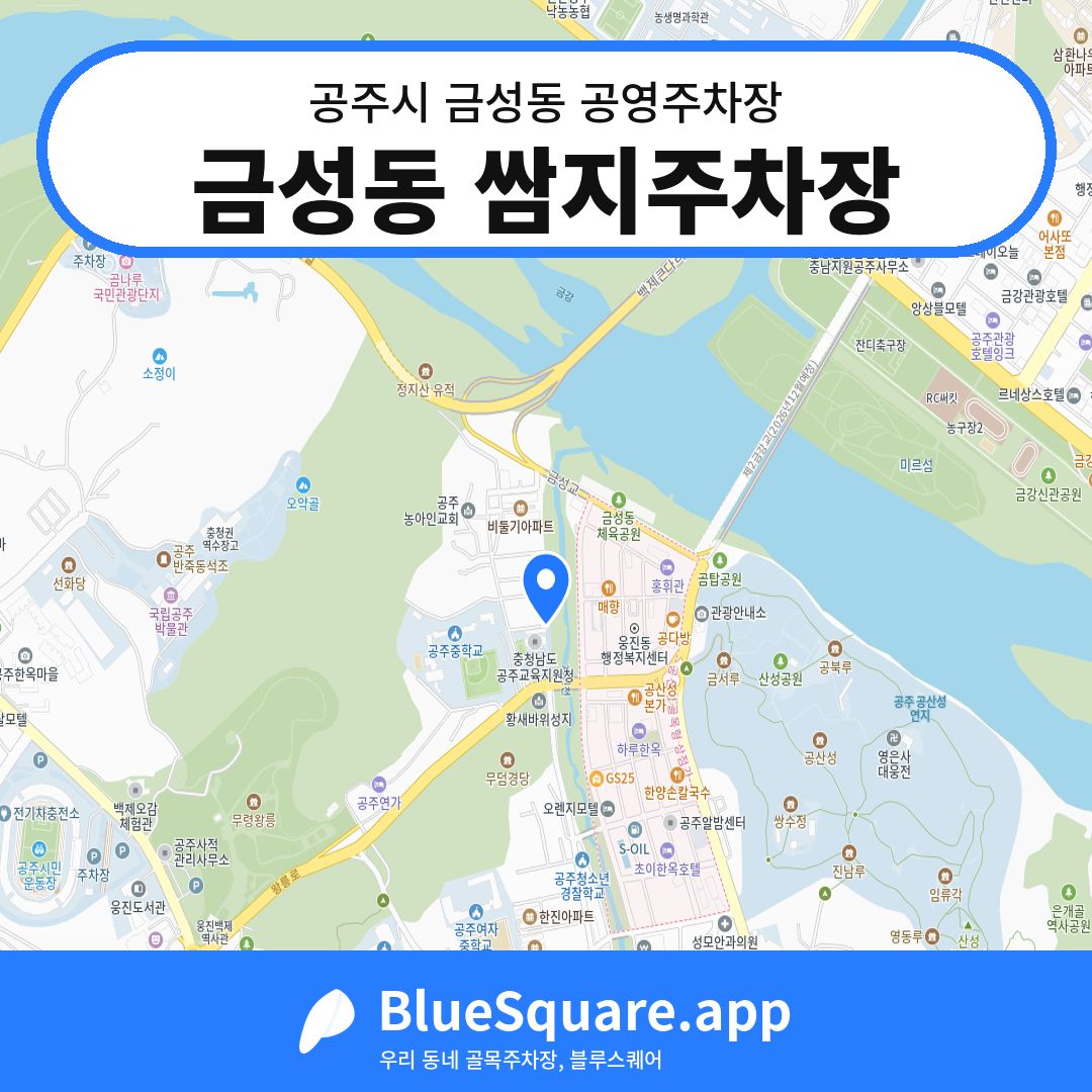 금성동 쌈지주차장 위치 지도 — 충남 공주시 금성동 | 블루스퀘어 주차
