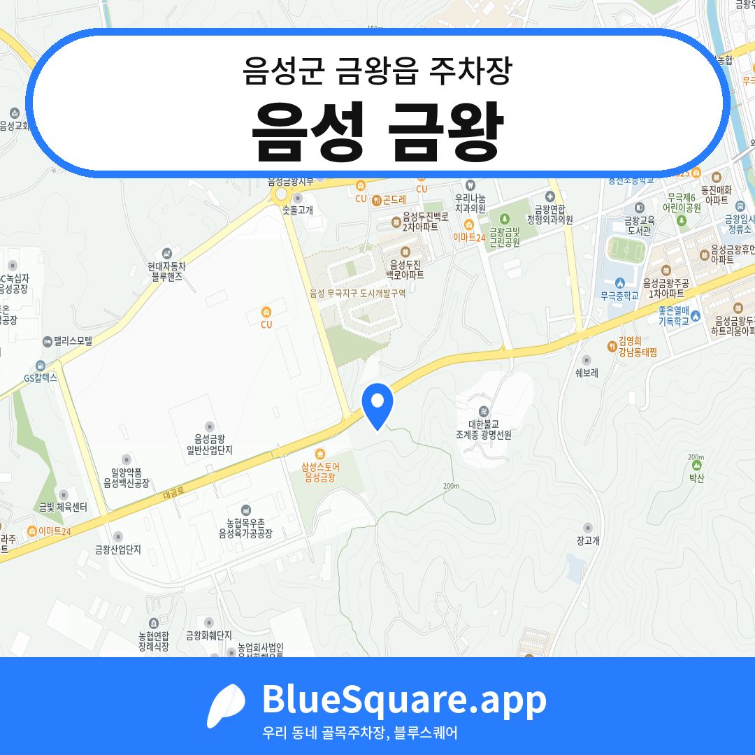 음성 금왕 위치 지도 — 충북 음성군 금왕읍 | 블루스퀘어 주차