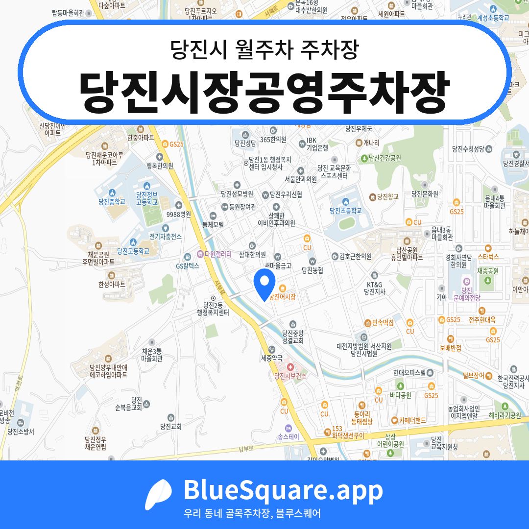 당진시장공영주차장 위치 지도 — 충남 당진시 | 블루스퀘어 주차