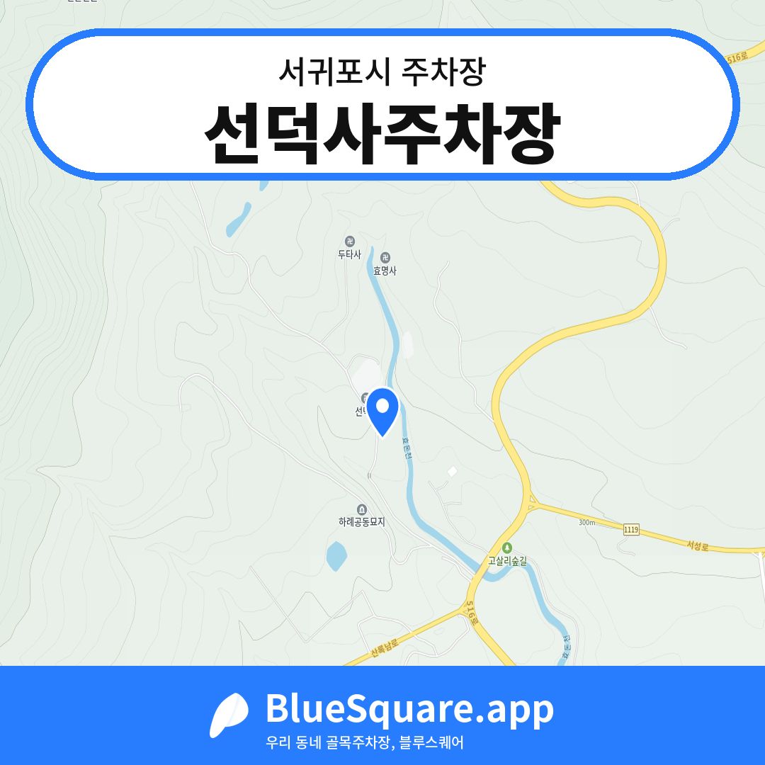 선덕사주차장 위치 지도 — 제주 서귀포시 | 블루스퀘어 주차