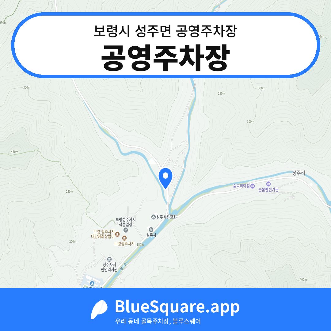 공영주차장 위치 지도 — 충남 보령시 성주면 | 블루스퀘어 주차