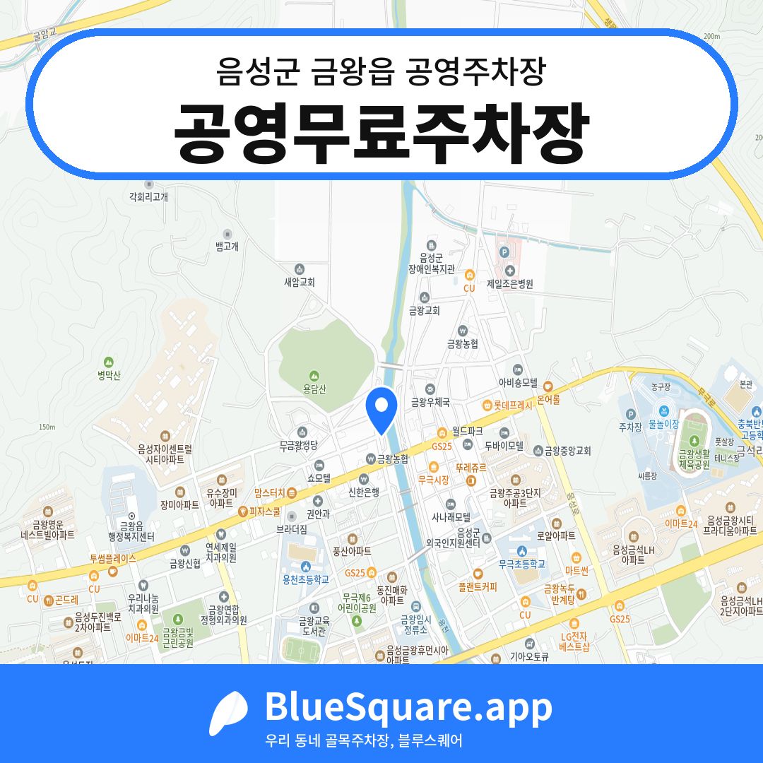 공영무료주차장 위치 지도 — 충북 음성군 금왕읍 | 블루스퀘어 주차