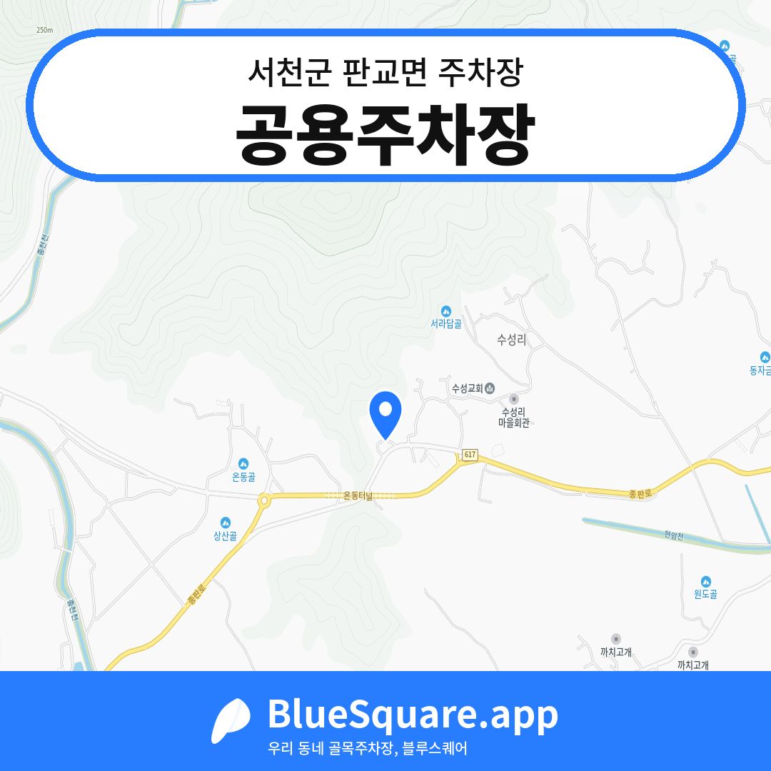 공용주차장 위치 지도 — 충남 서천군 판교면 | 블루스퀘어 주차