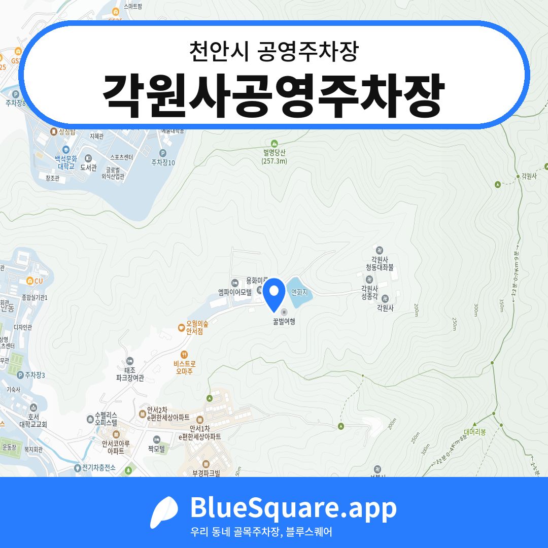 각원사공영주차장 위치 지도 — 충남 천안시 | 블루스퀘어 주차