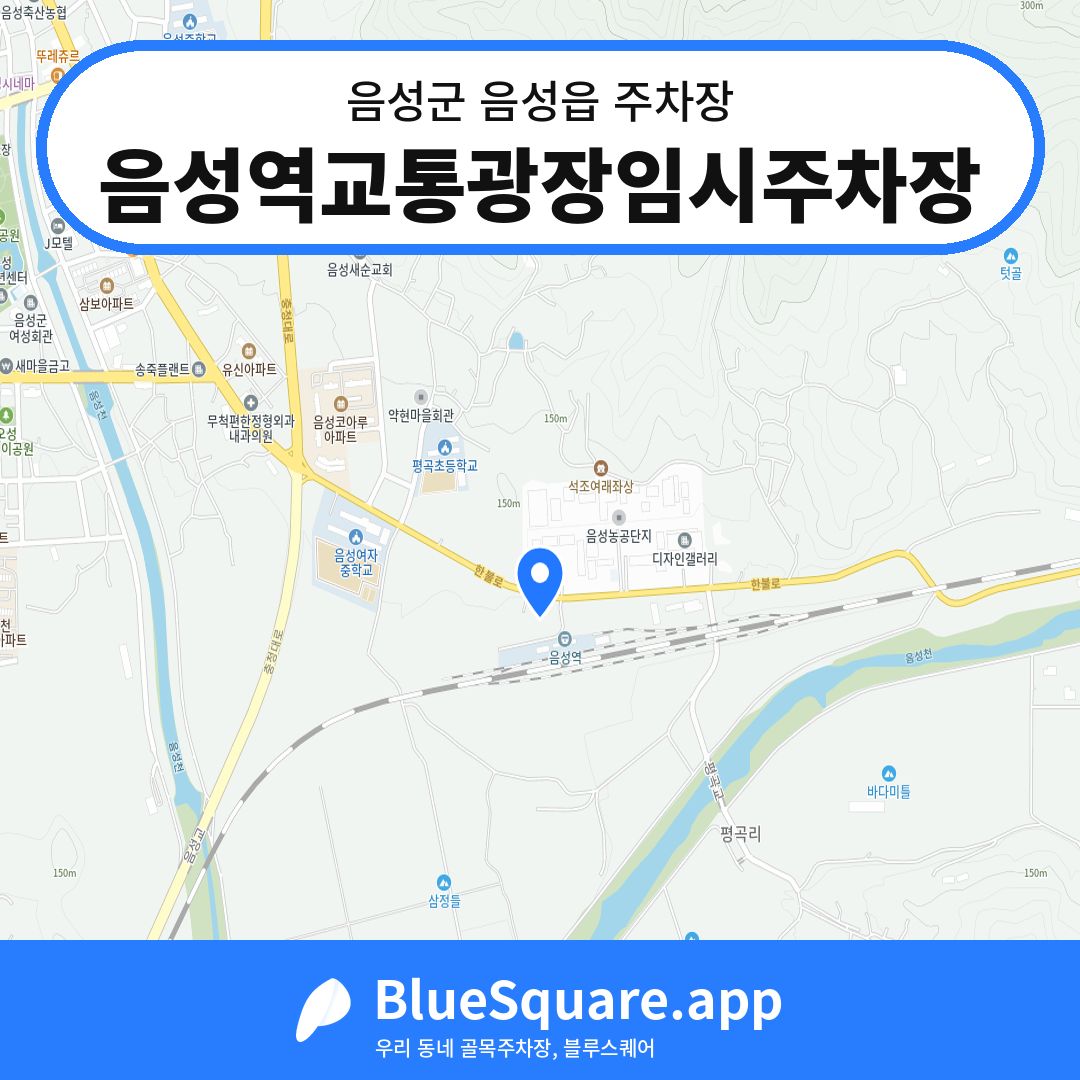 음성역교통광장임시주차장 위치 지도 — 충북 음성군 음성읍 | 블루스퀘어 주차