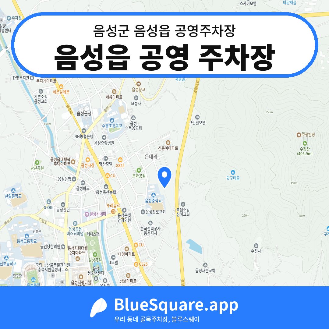 음성읍 공영 주차장 위치 지도 — 충북 음성군 음성읍 | 블루스퀘어 주차