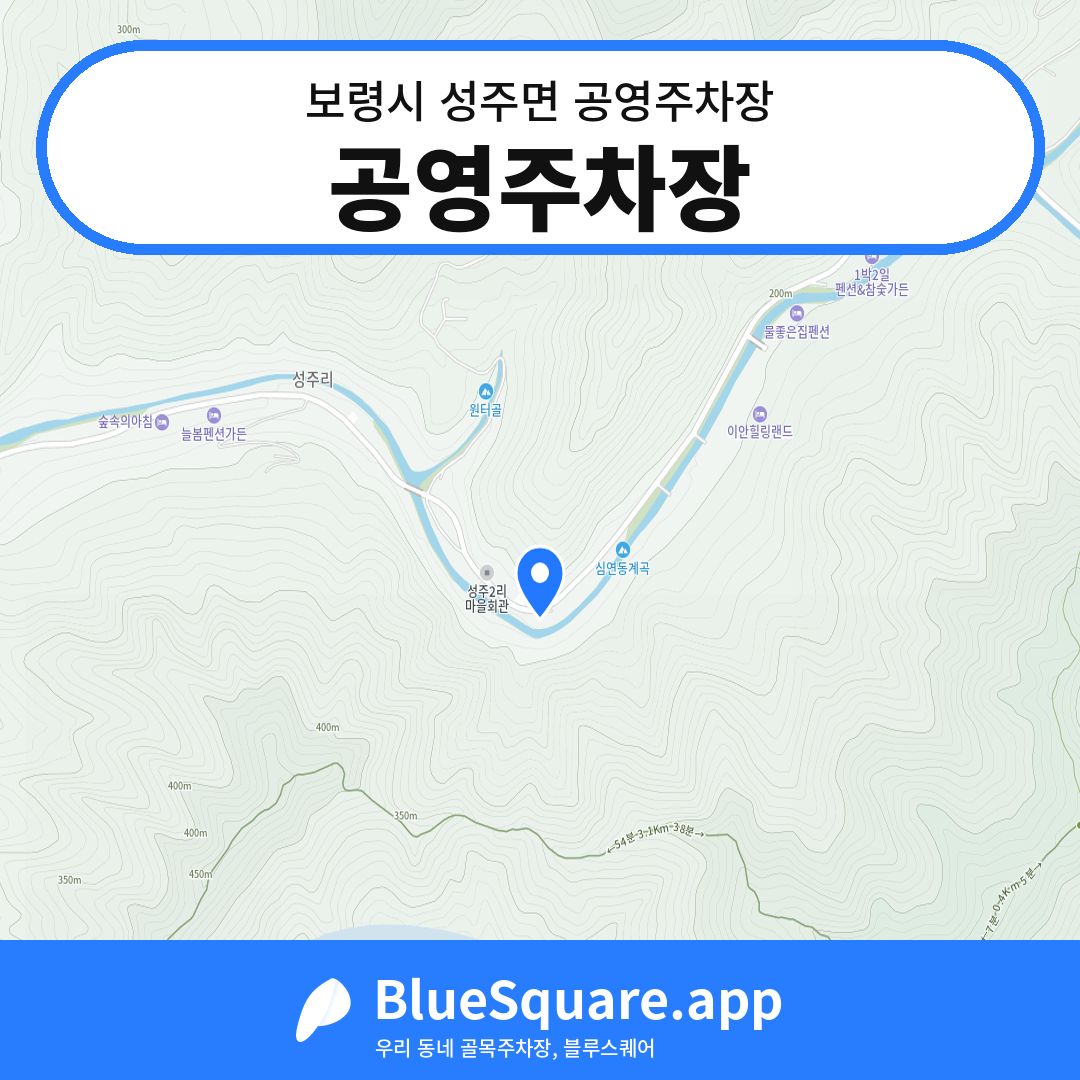 공영주차장 위치 지도 — 충남 보령시 성주면 | 블루스퀘어 주차