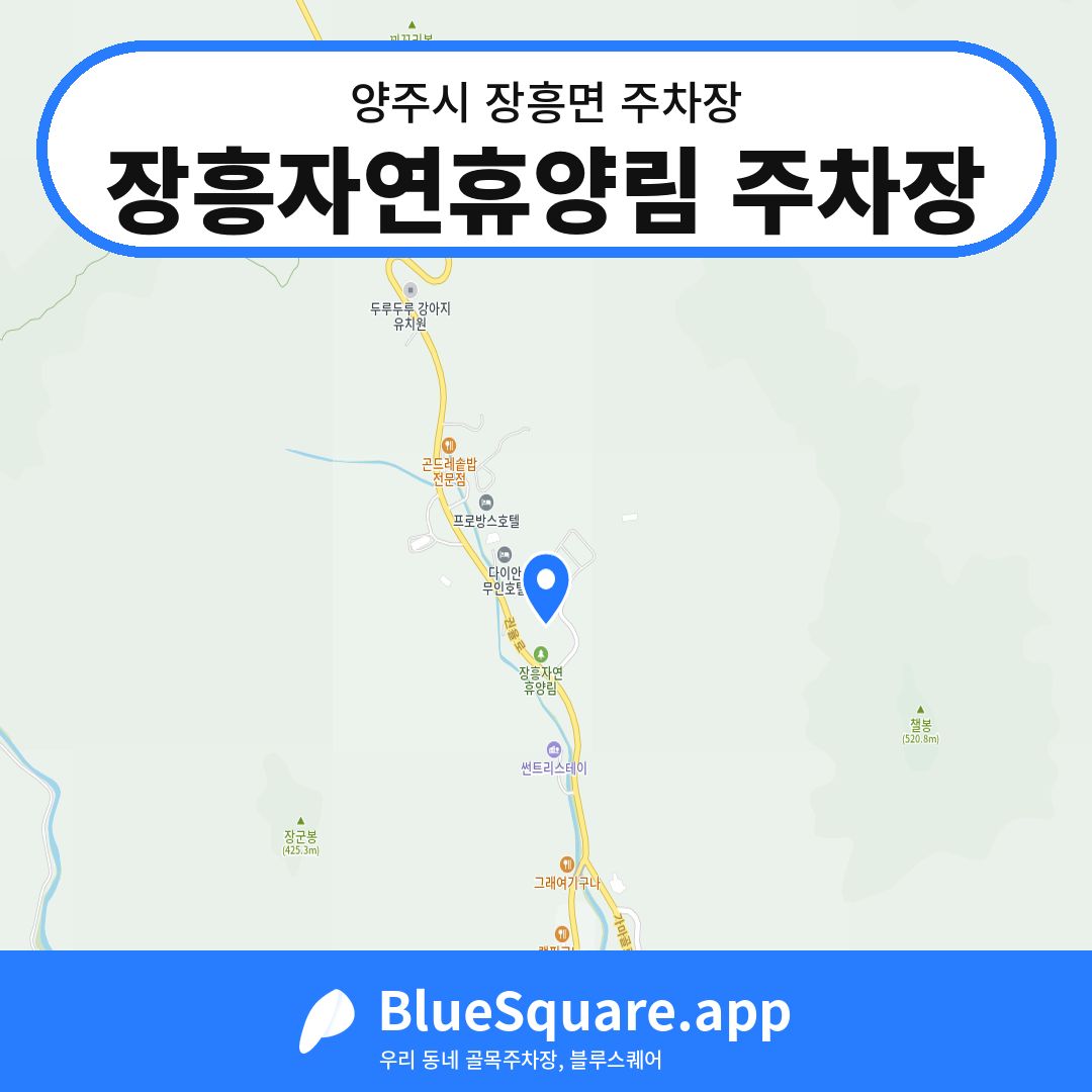 장흥자연휴양림 주차장 위치 지도 — 경기 양주시 장흥면 | 블루스퀘어 주차