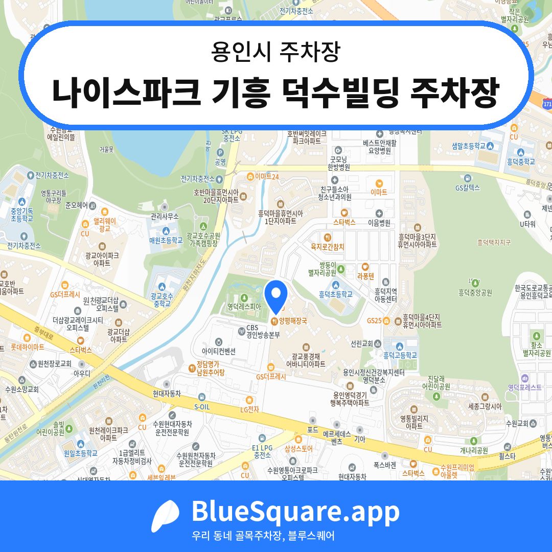나이스파크 기흥 덕수빌딩 주차장 위치 지도 — 경기 용인시 | 블루스퀘어 주차